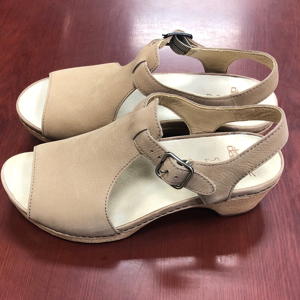 Dansko Leather Slingback Sandals with Buckle Sz 38